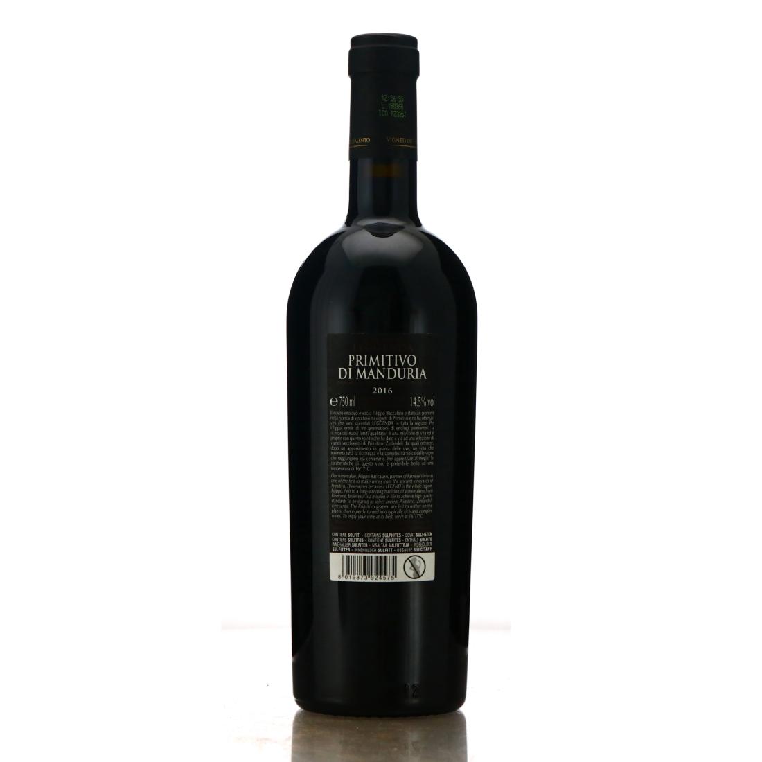 Image for Vigneti del Salento Vigne Vecchie Leggenda Primitivo 2016 Puglia 