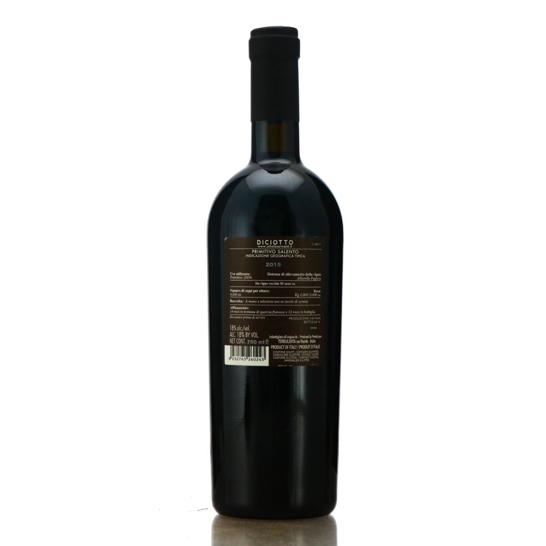 Image for Schola Sarmenti Diciotto Primitivo 2015 Puglia