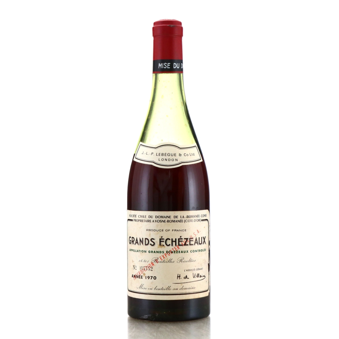 Dom. De La Romanee-Conti 1970 Grands Echezeaux Grand-Cru