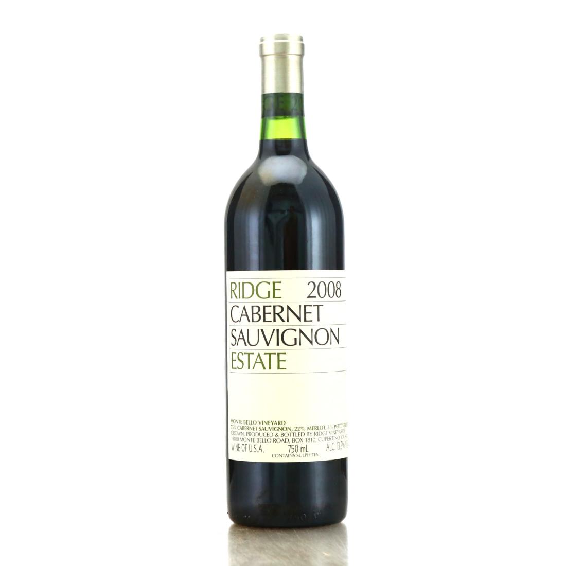 Image for Ridge Estate Cabernet Sauvignon 2008 Santa Cruz Mountains