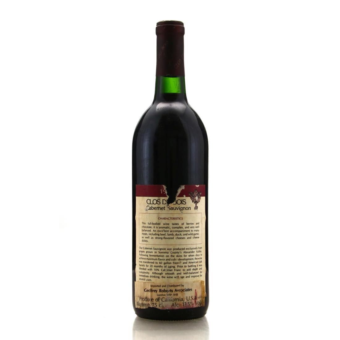 Image for Clos Du Bois Cabernet Sauvignon 1984 Alexander Valley