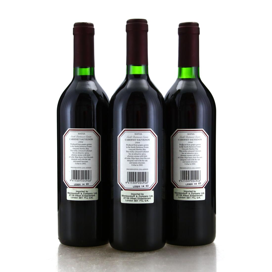 Image for Matua Smith-Dartmoor Estate Cabernet Sauvignon 1994 New Zealand