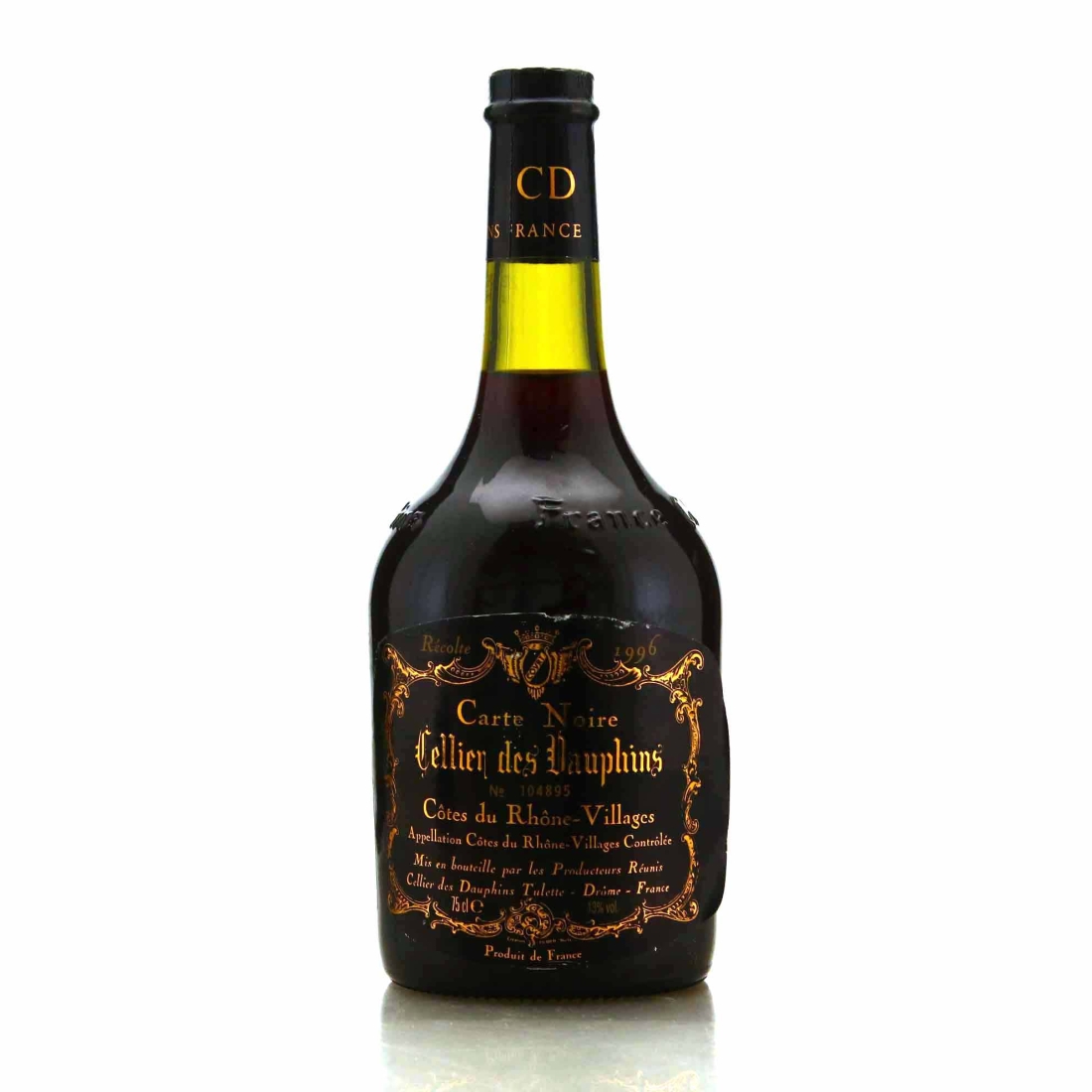 Cellier des Dauphins Carte Noir 1996 Cotes-du-Rhone Villages