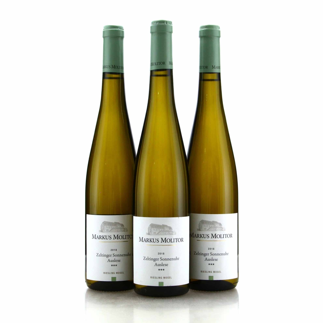 Markus Molitor Zeltinger Sonnenuhr Riesling Auslese *** 2018 Mosel / Green Cap 3x75cl