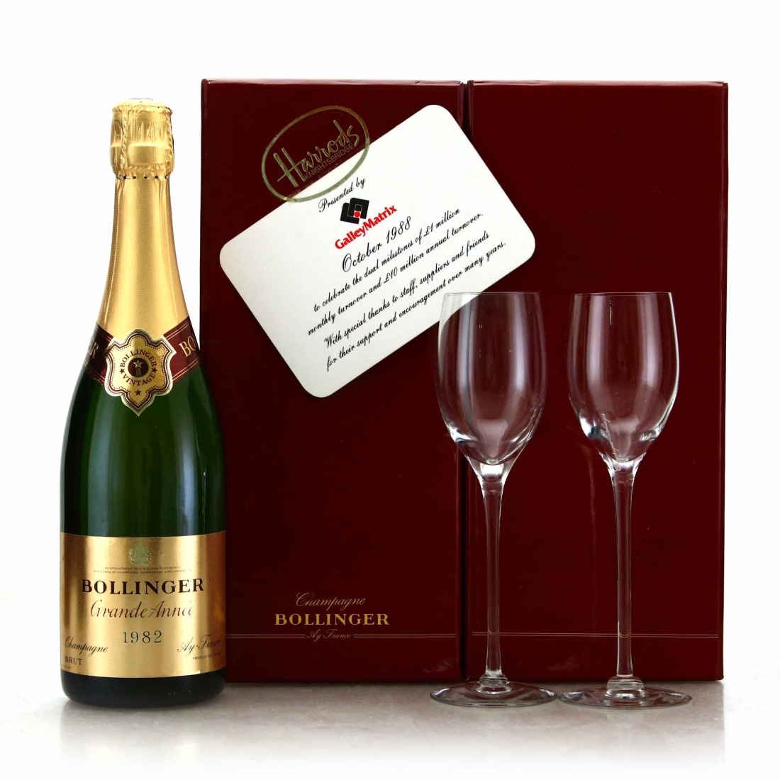 Bollinger Grande Annee Brut 1982 Vintage Champagne Gift Set
