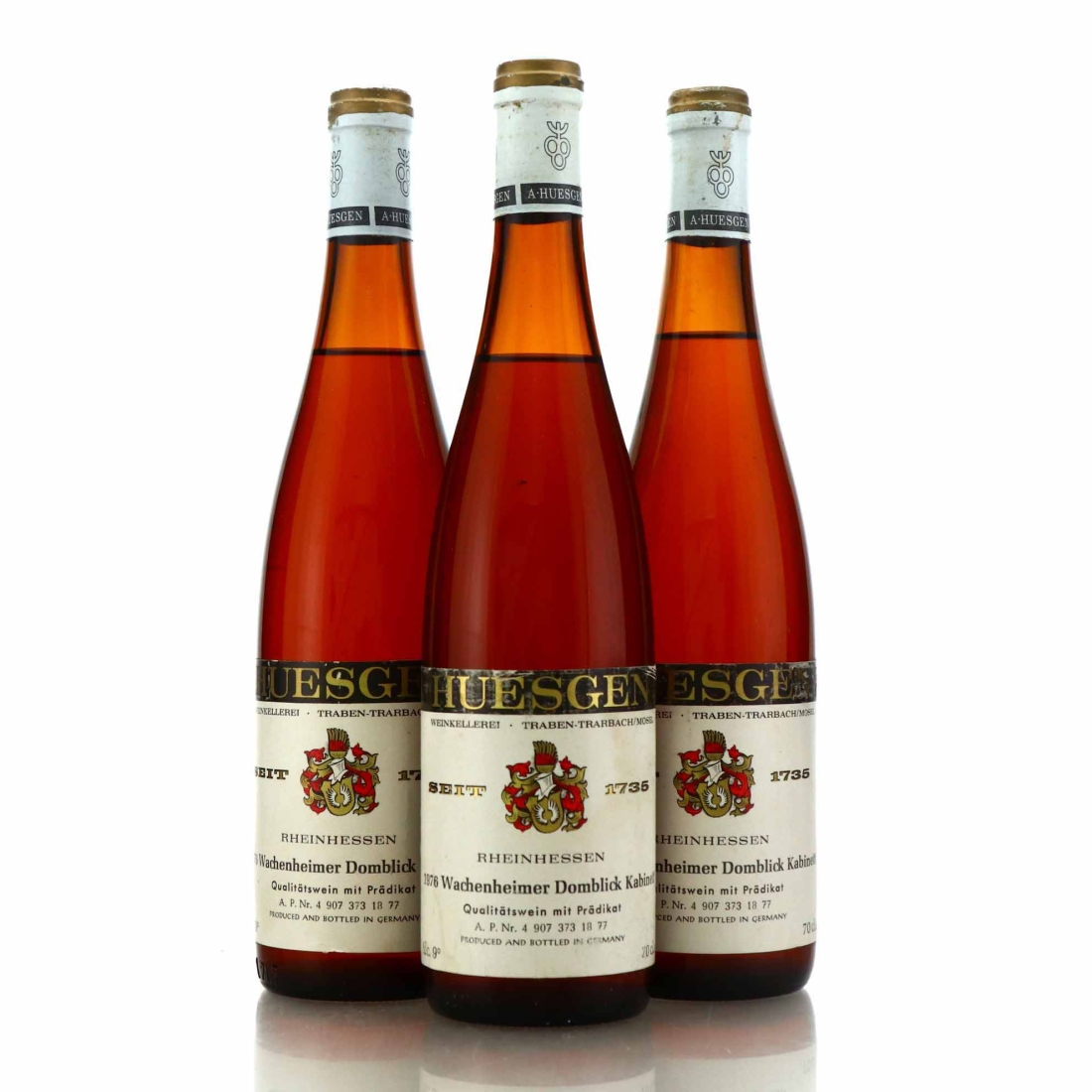 A Huesgen Wachenheimer Domblick Riesling Kabinett 1976 Rheinhessen 3x70cl