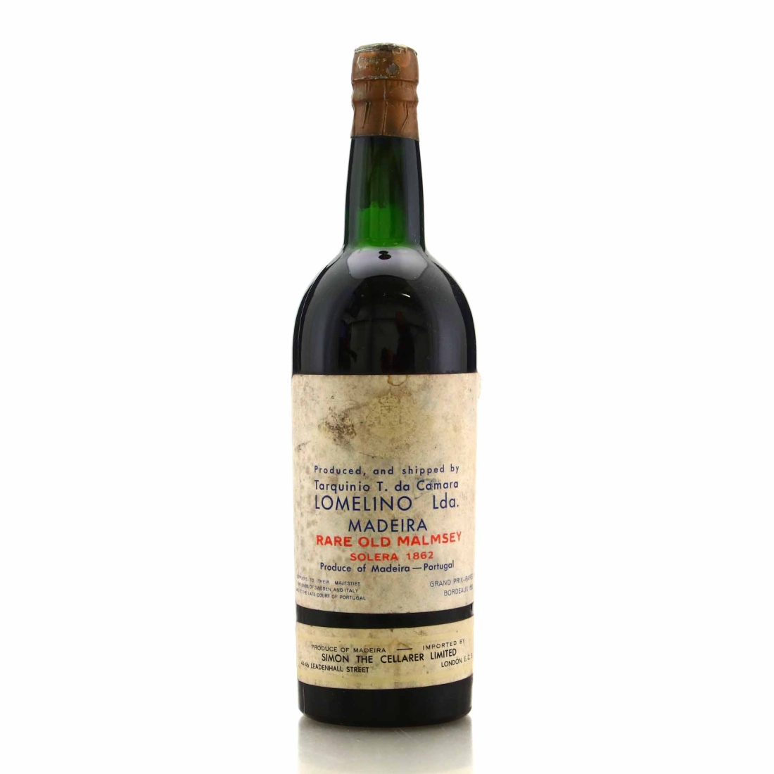 Tarquinio T. da Camara Lomelino Rare Old Malmsey Solera 1862 Madeira