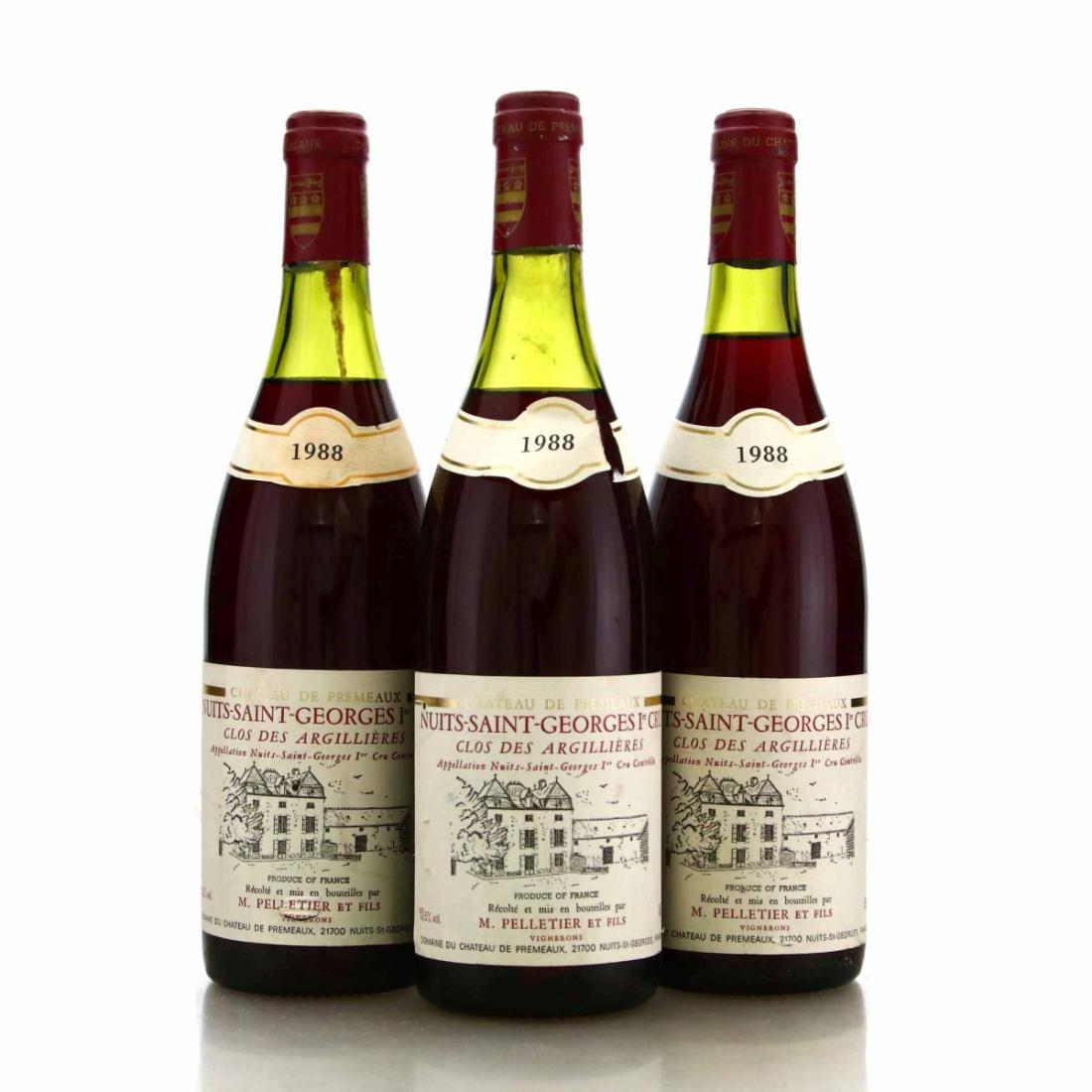 M. Pelletier Clos des Argillieres 1988 Nuits-St-Georges 1er-Cru 3x75cl