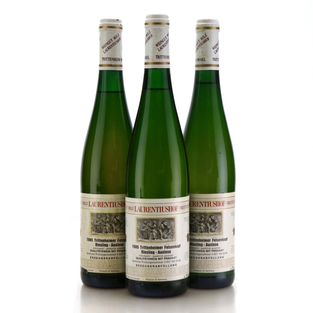 Weingut Milz Laurentiushof Trittenheimer Felsenkopf Riesling Auslese 1985 Mosel 3x75cl