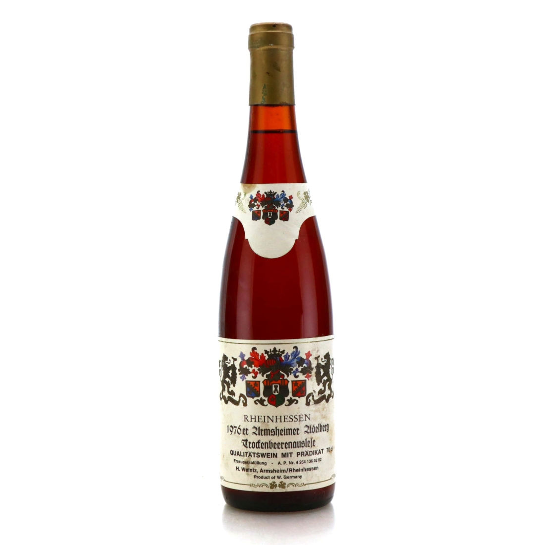 H. Weinz Armsheim Armsheimer Adelberg Trockenbeerenauslese 1976 Rheinhessen