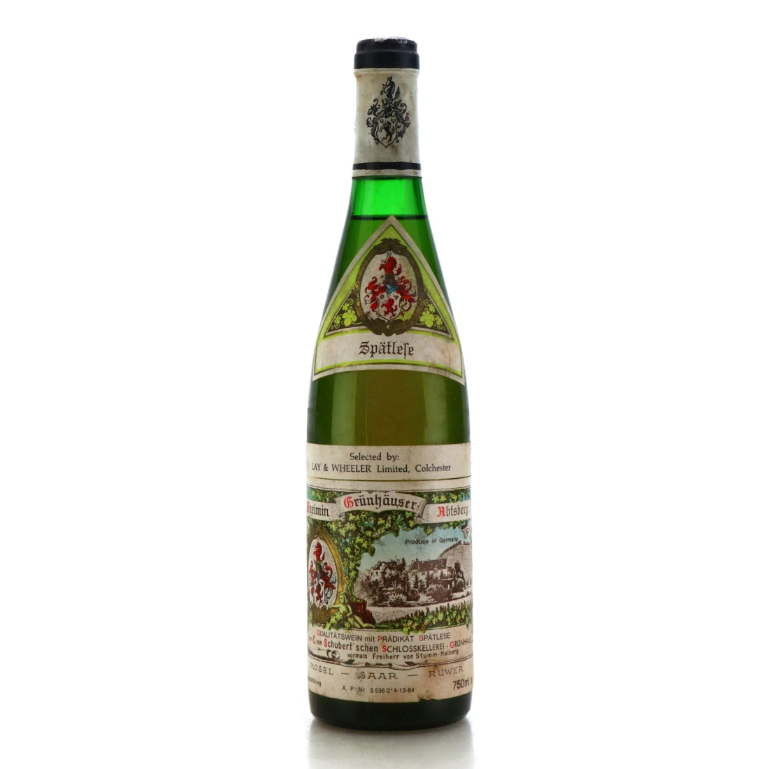 Schubert Maximin Grunhauser Abtsberg Riesling Spatlese 1983 Mosel