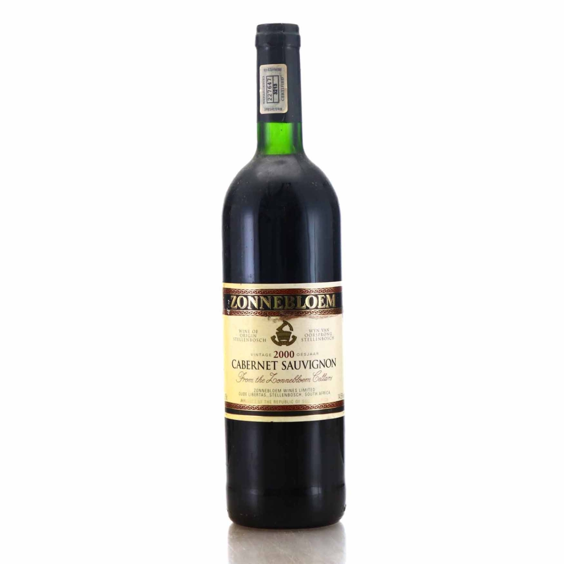 Zonnebloem Wines Cabernet Sauvignon 2000 Stellenbosch