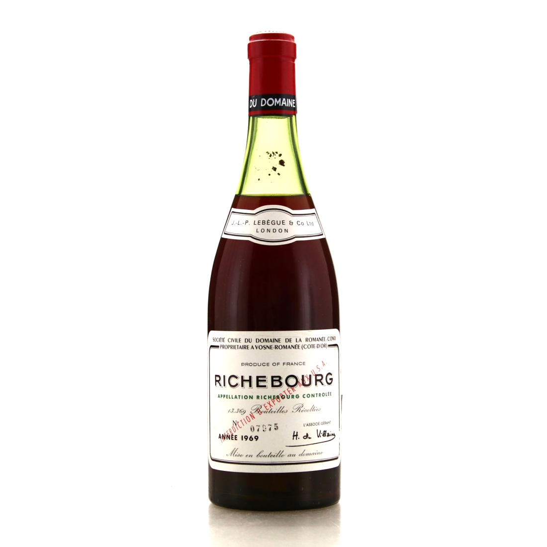 Image for Dom. De La Romanee-Conti 1969 Richebourg Grand-Cru