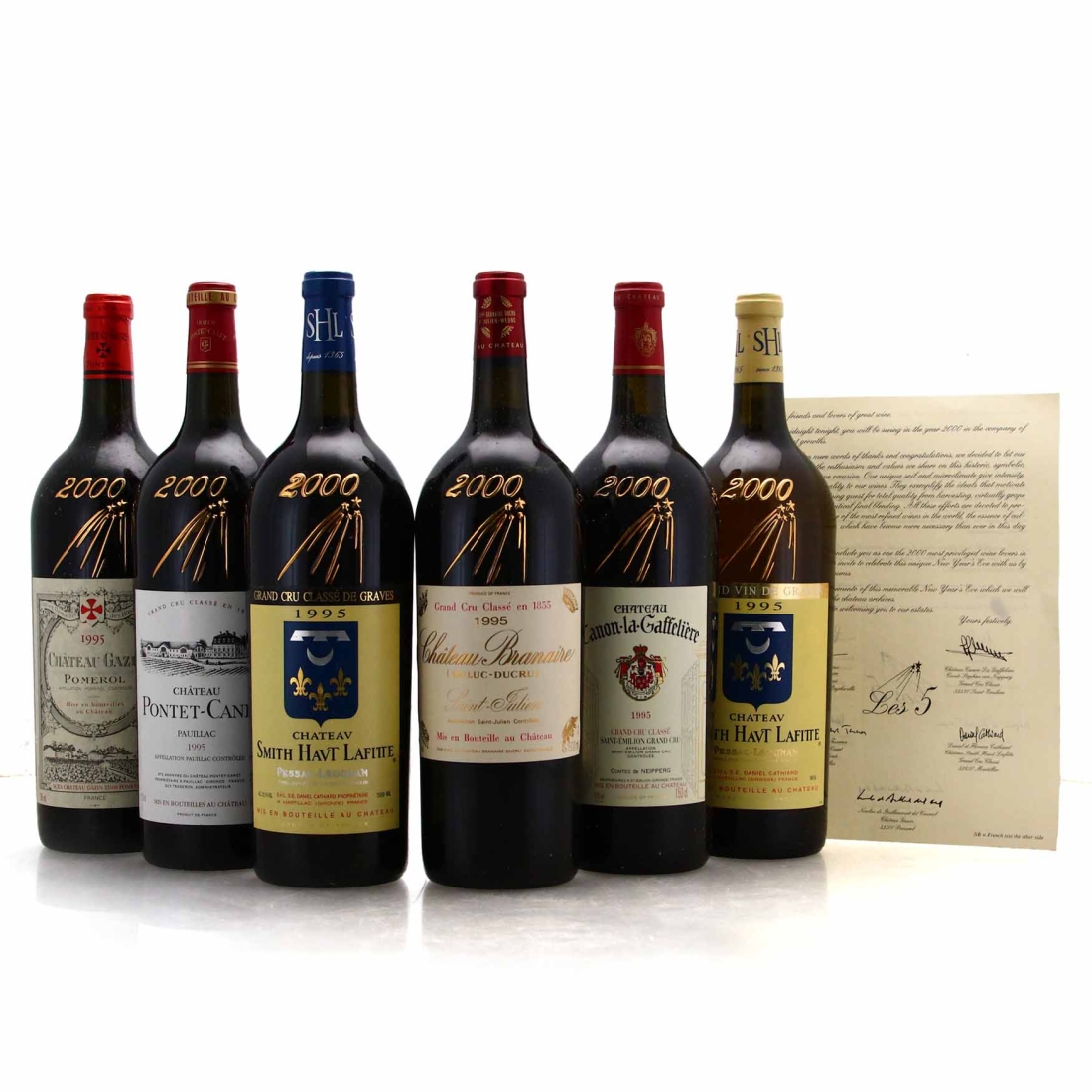 2000 Les 5 Millesimes 1995 Bordeaux Great Growths Gift Set 6x150cl