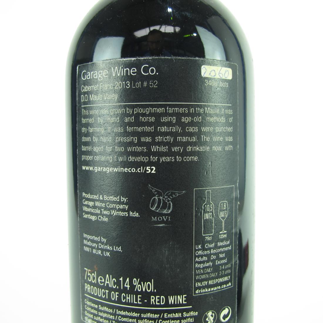Image for Garage Wine Co. "Lot #52" Cabernet Franc 2013 Maule