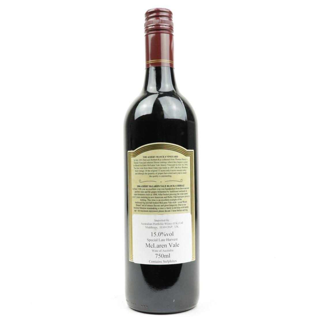Image for Kay Brothers Amery Block 6 Shiraz 2006