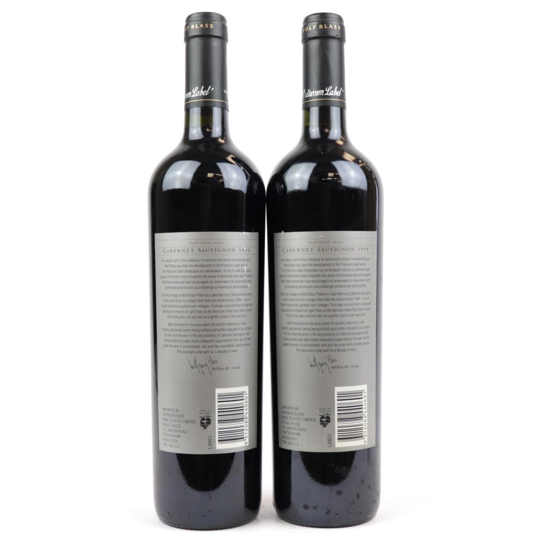 Image for Wolf Blass Platinum Label Cabernet Sauvignon 1998 Barossa
