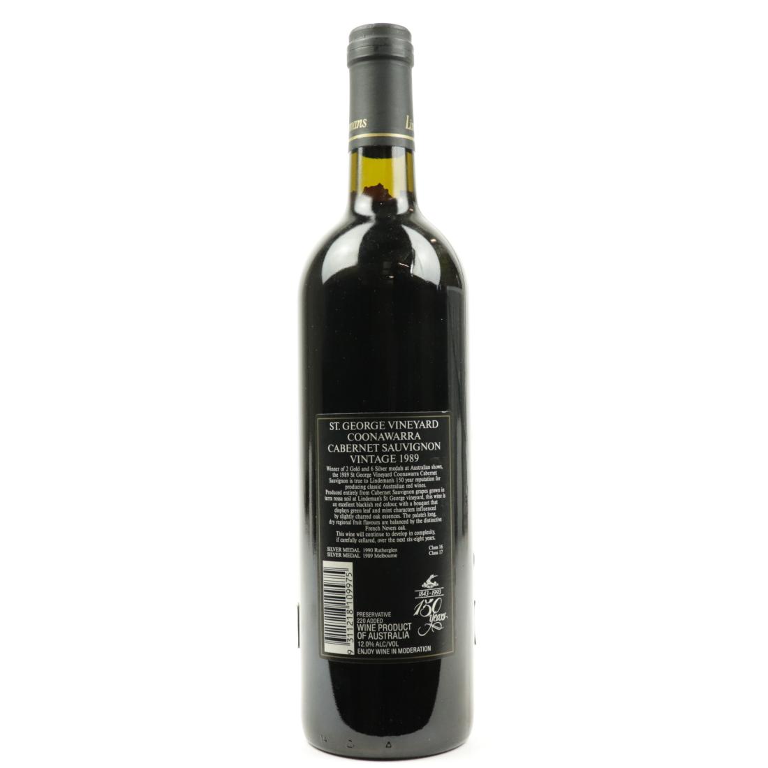 Image for Lindemans St. George Cabernet Sauvignon 1989 Coonawarra