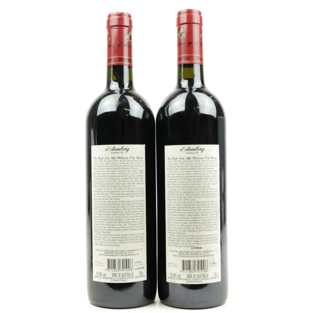 Image for D'Arenberg Dead Arm Shiraz 2001 McLaren Vale