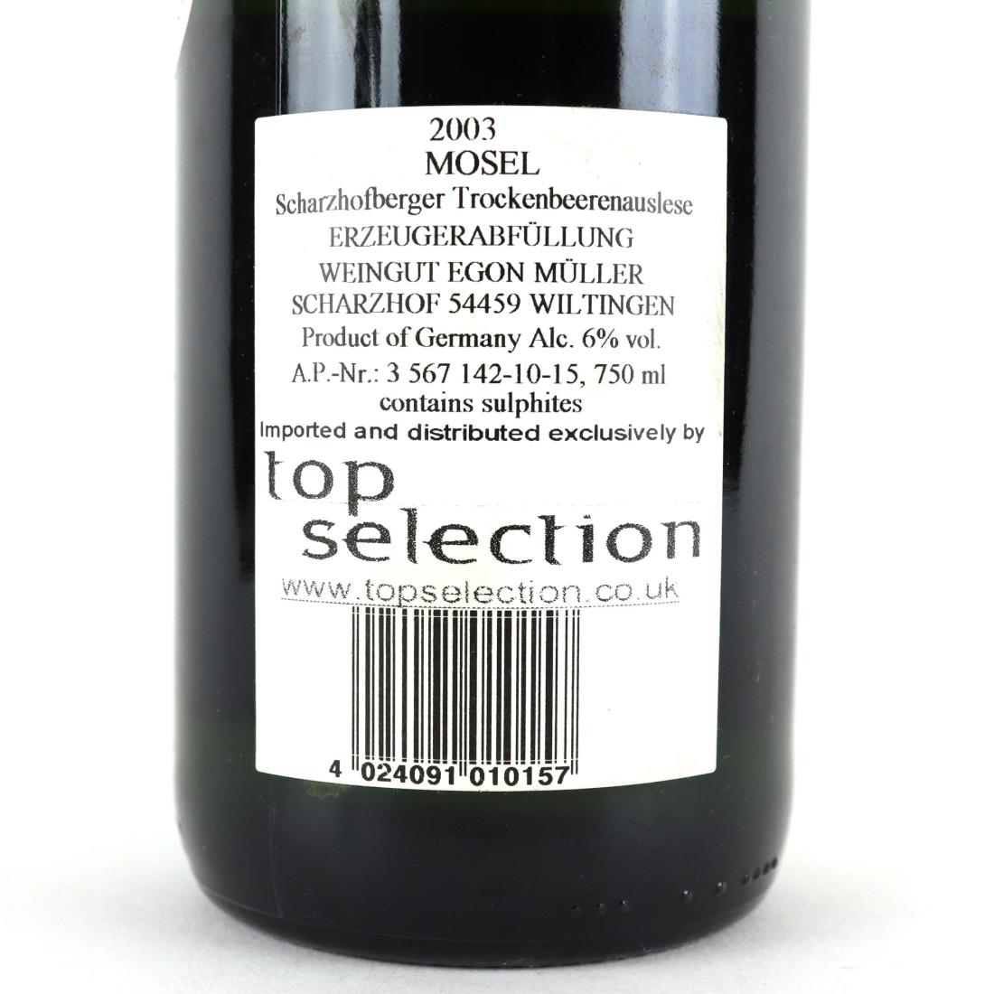 Image for E.Muller Scharzhofberger Trockenbeerenauslese 2003 Mosel
