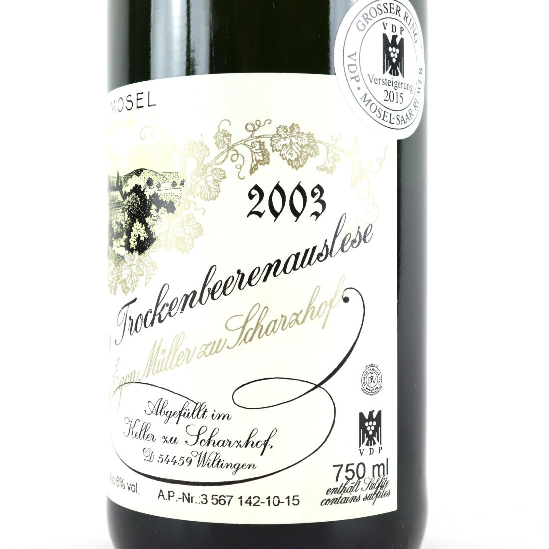 Image for E.Muller Scharzhofberger Trockenbeerenauslese 2003 Mosel