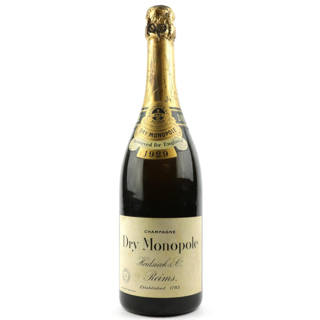 Image for Heidsieck Dry Monopole 1929 Vintage Champagne