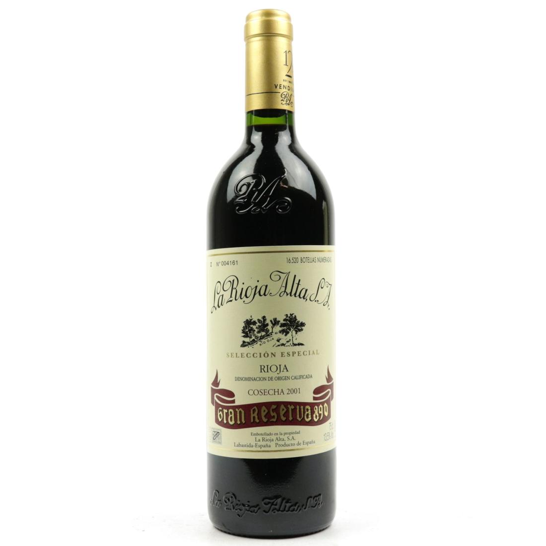 Image for La Rioja Alta 890 2001 Rioja Gran Reserva