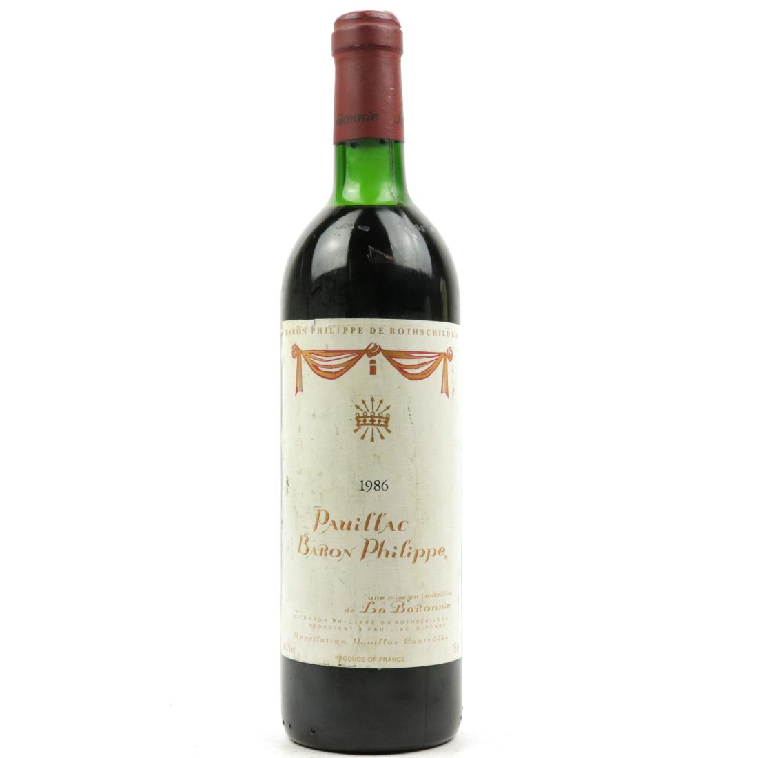Image for Baron Philippe De Rothschild La Baronnie 1986 Pauillac