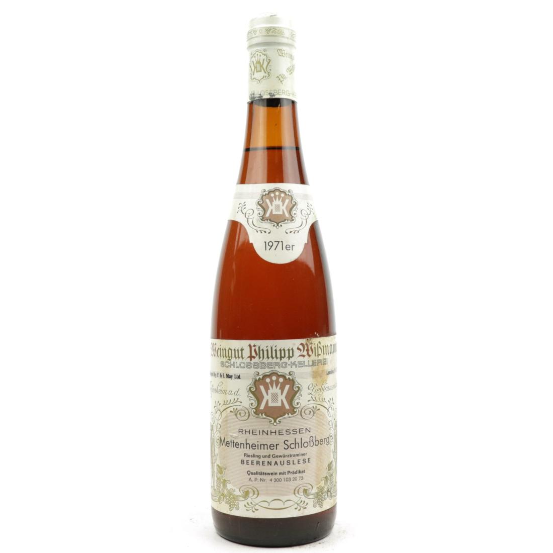 Image for P.Wissmann Mettenheimer Schlossberg Riesling Gewurztraminer Beerenauslese 1971 Rheinhessen