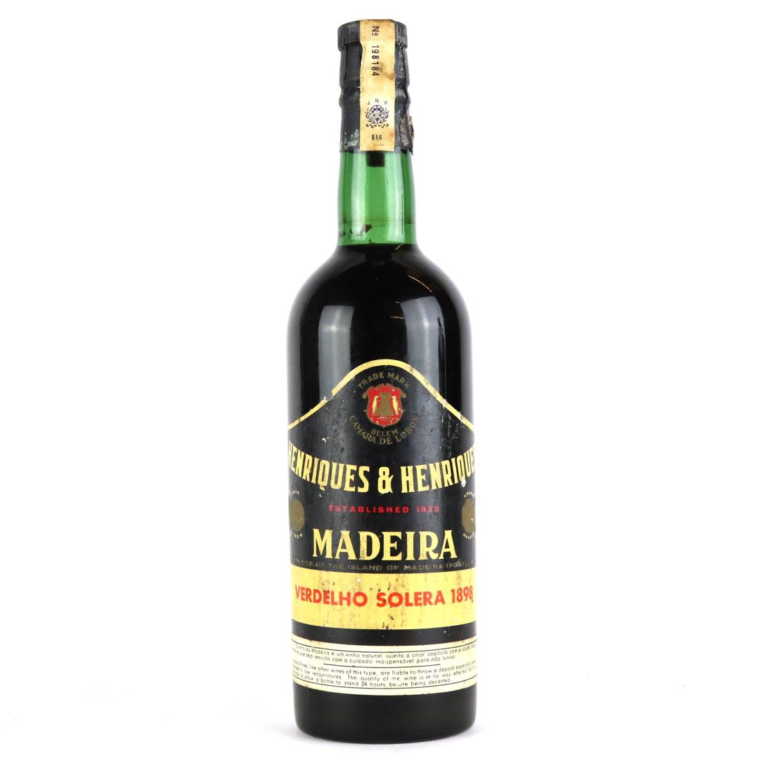 Image for Henriques & Henriques Solera 1898 Verdelho Madeira