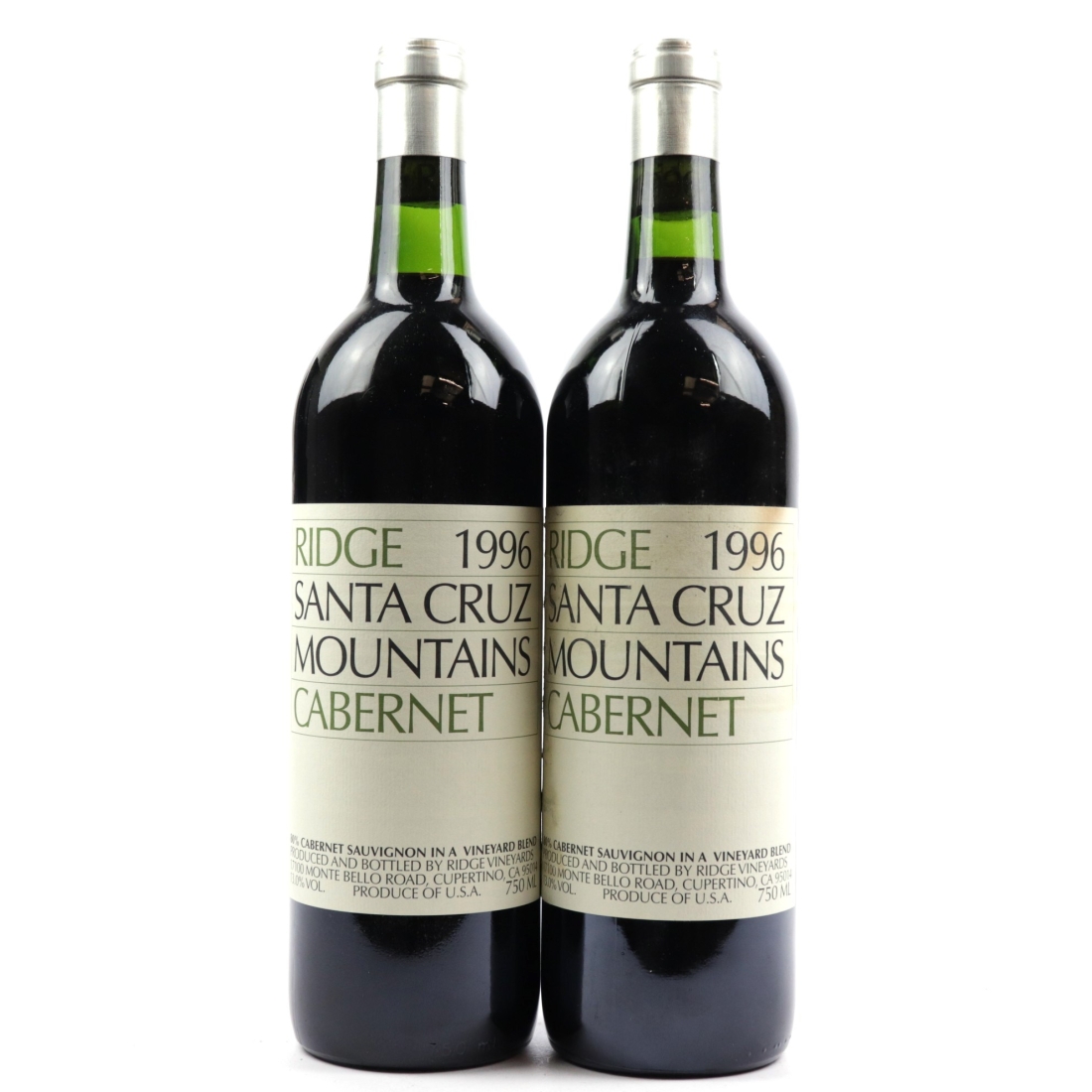 Ridge Cabernet 1996 Santa Cruz Mountains 2x75cl