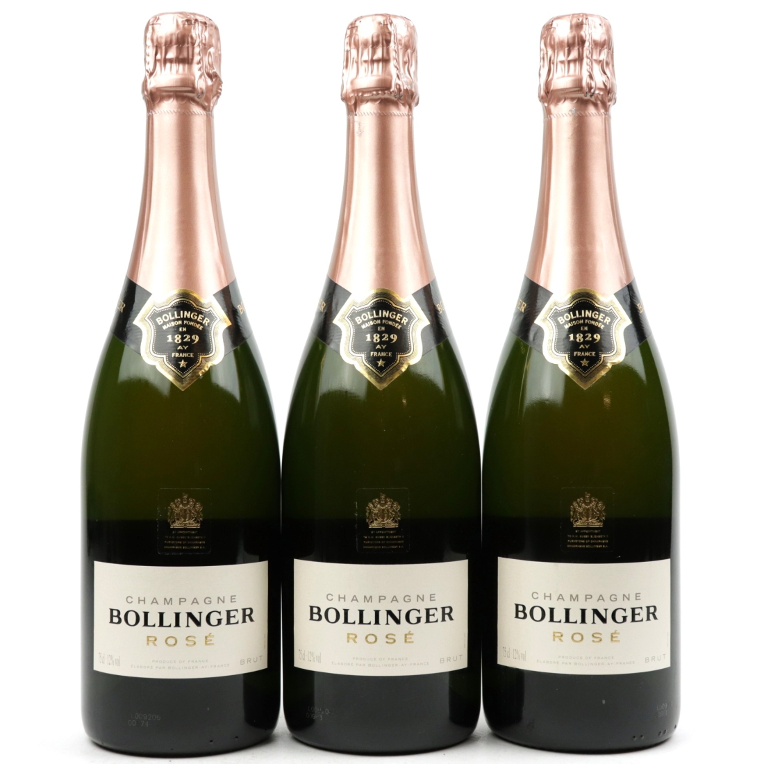 Bollinger Brut Rose NV Champagne 3x75cl