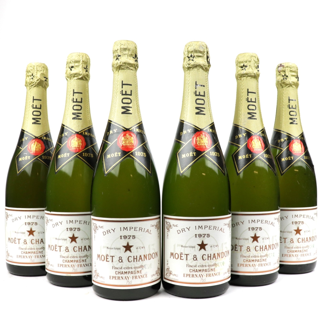 Moet & Chandon Dry Imperial 1975 Vintage Champagne / 6 Bottles