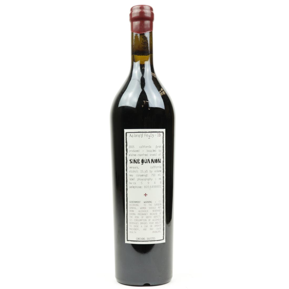 Image for Sine Qua Non Atlantis Syrah 2005 California