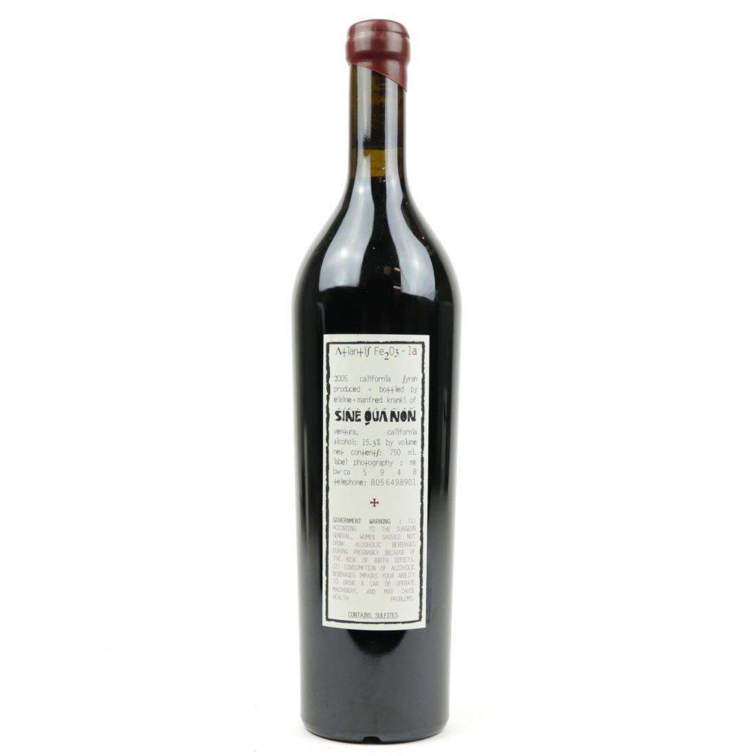 Image for Sine Qua Non Atlantis 1a Syrah 2005 California