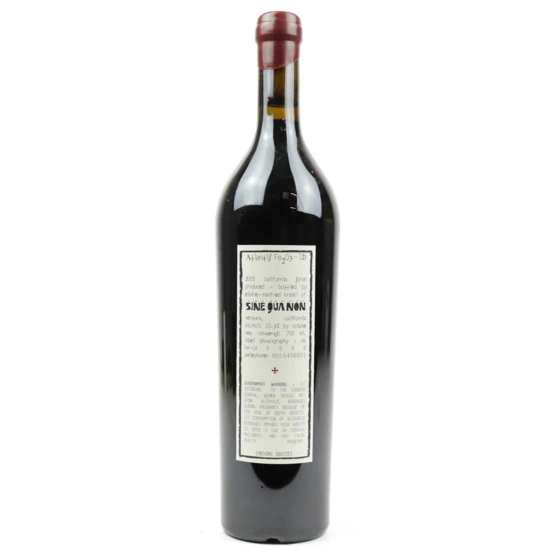 Image for Sine Qua Non Atlantis 1b Syrah 2005 California