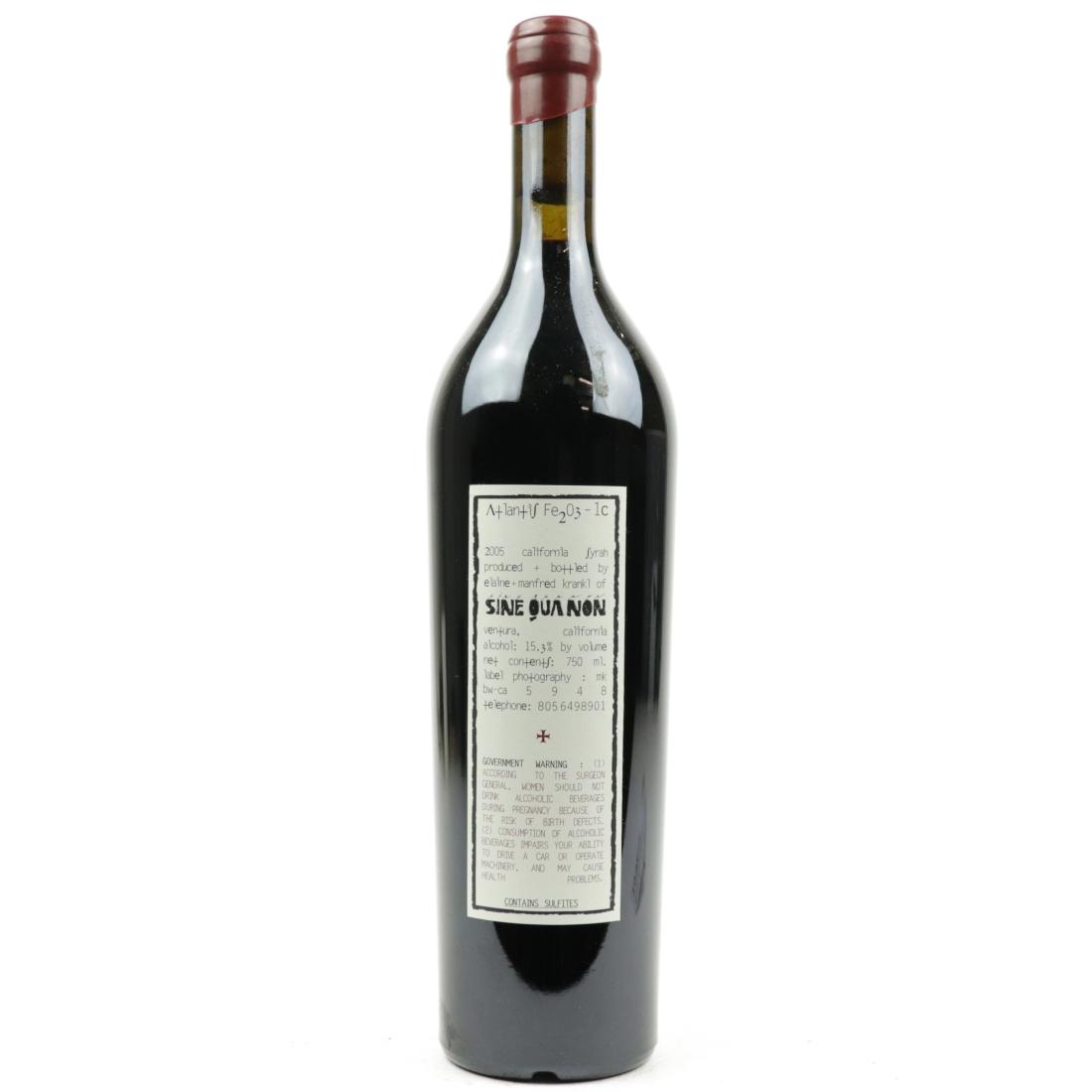 Image for Sine Qua Non Atlantis 1c Syrah 2005 California